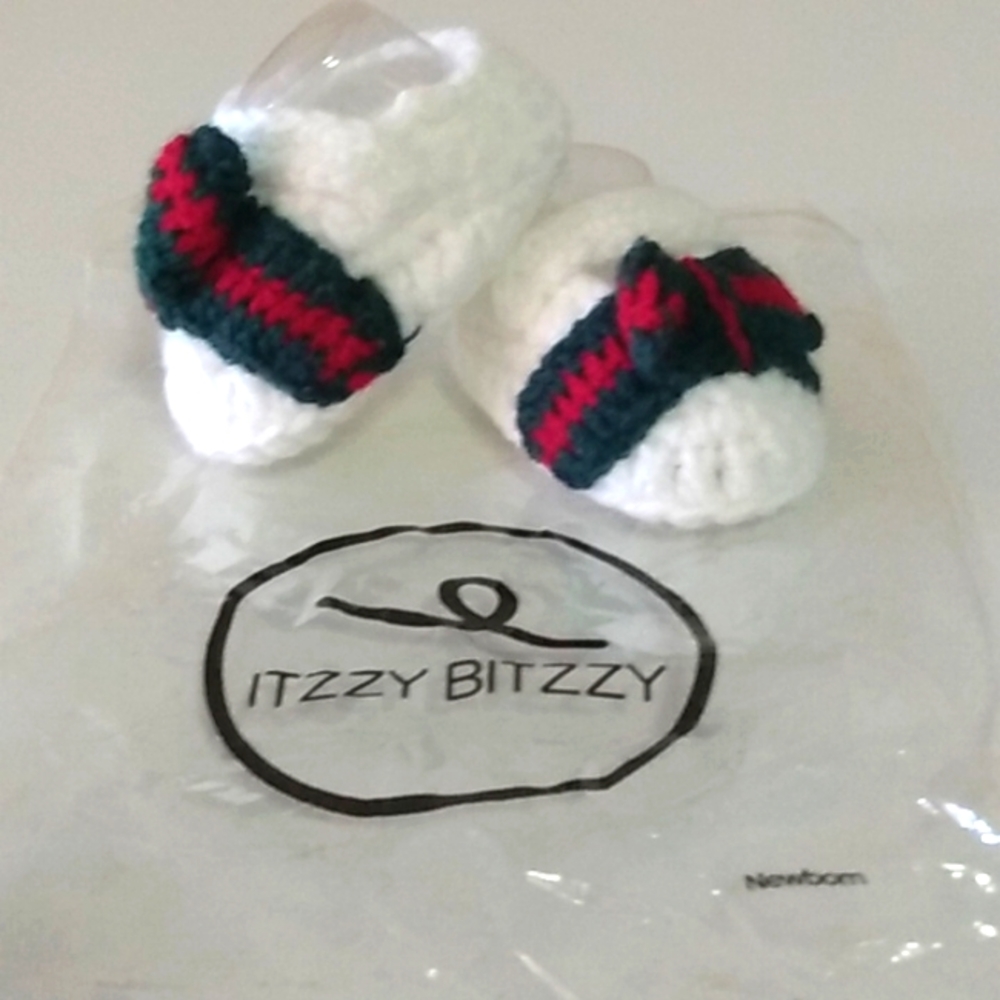 Newborn "Gucci" crochet booties by Itzzy Bitzzy